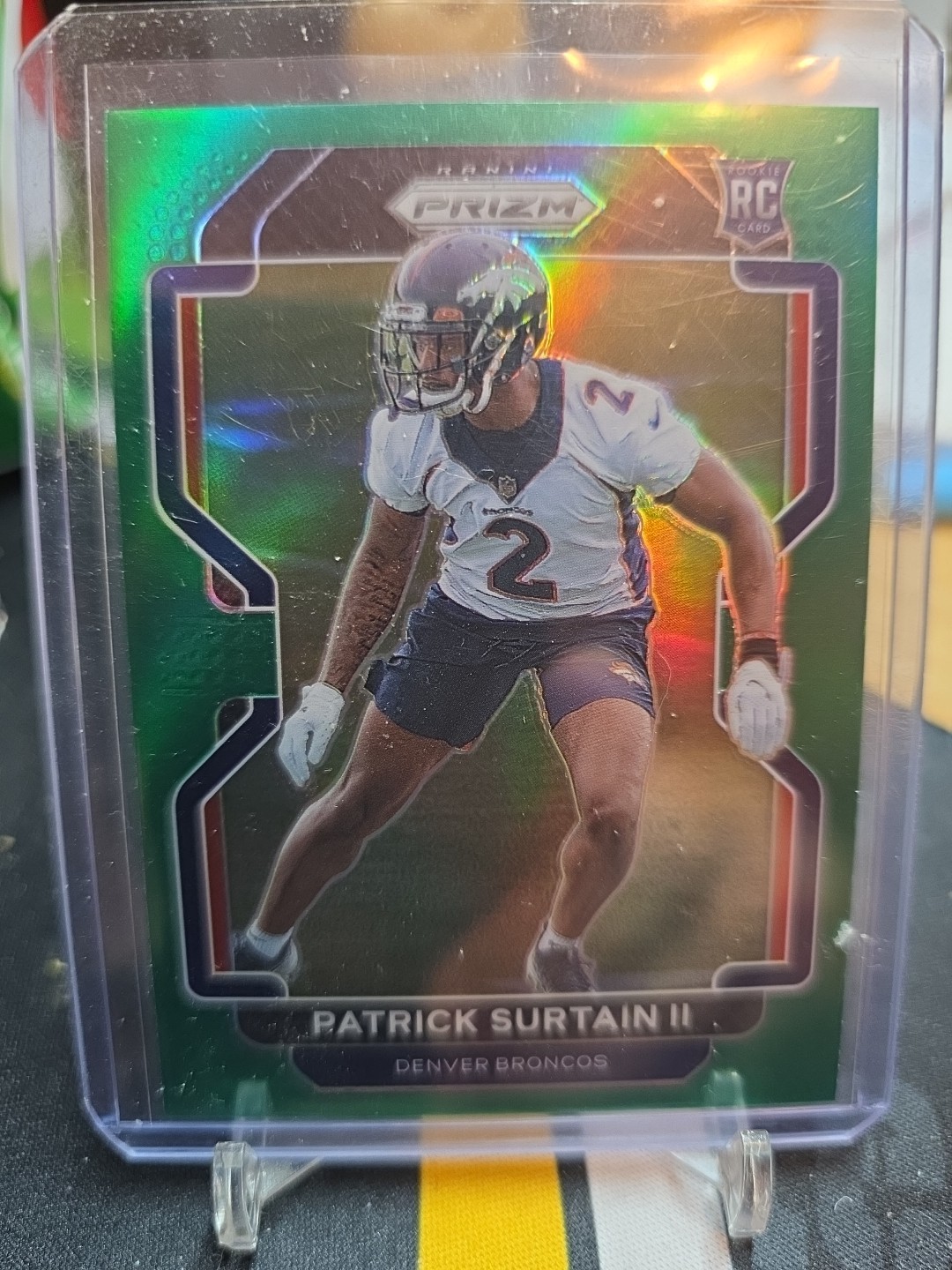 2021 PANINI PRIZM PATRICK SURTAIN II TRUE GREEN ROOKIE #374 BRONCOS NT2