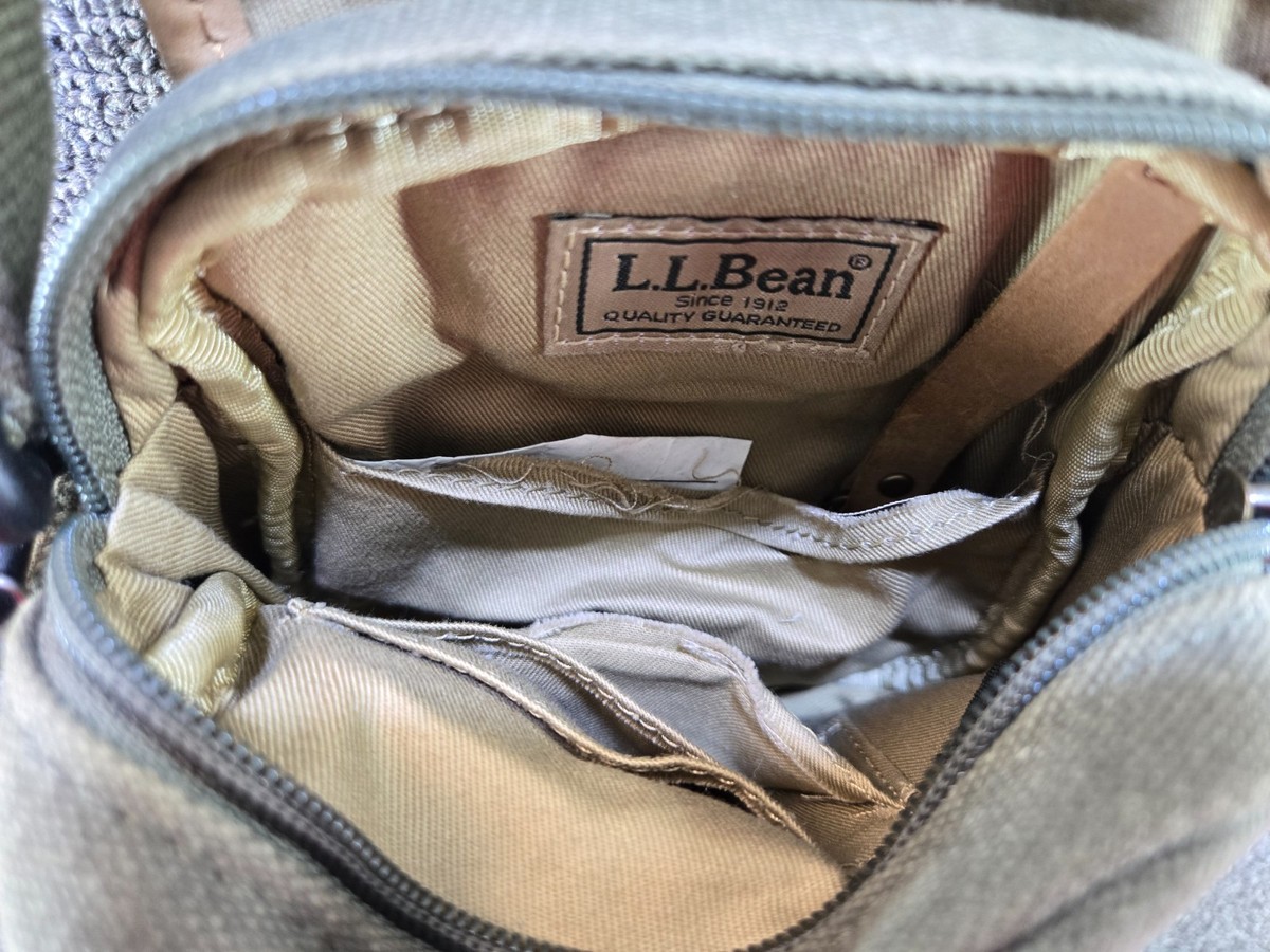 LL Bean Crossbody Bag Brown Canvas Purse View 6