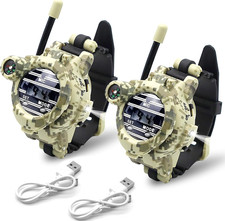 Walkie Talkies Watch Rechargeable, Spy Watch Army Toys for Kids, 7 in 1 Digital