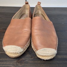 Sam Edelman - Khloe Leather Slip-On Espadrilles Latte Women's Size US 9