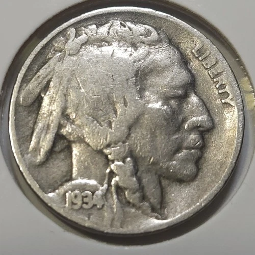 1934-D Buffalo Nickel - F **Low Mintage: 7,480,000** (Lot #8)