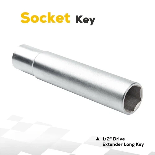 Tuner Spike Lug Nuts Socket Tool Key (Chrome) | Fit 3/4'' Hex Spikes-1/2" Drive