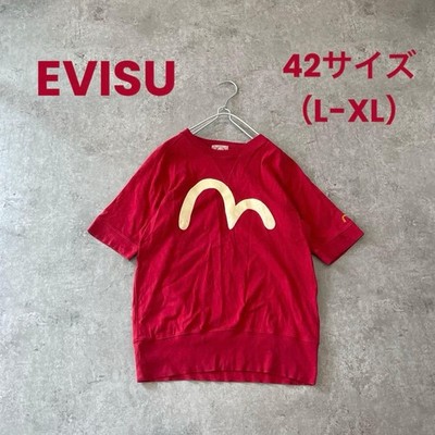 EVISU Men Top Short Sleeve Sweatshirt 42 Big Seagull Red L Xl JPN Limited VHTF D