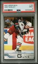Jody Shelley 2001-02 Upper Deck Young Guns RC Columbus Blue Jackets #185 PSA 9