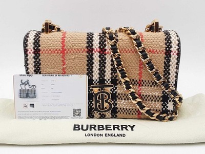 Burberry Mini Lola Crossbody Bag In Vintage Check Bouclé Tweed
