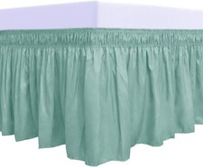 Ruffled Bed Skirt Wrap Around Easy to Put On Wrinkle Free 18 Inch Drop Queen