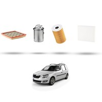 Hoffcar Wartungsset - 4 Filter FüR Skoda Praktik 1.6 Tdi 66KW Ab 2010
