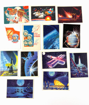 Russian Postcard Lot #22 CCCP 1960s Space Race LESNOV SOKOLOV (40+)