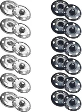 12 Sets Metal Sew on Snap Buttons 25Mm Dia Snaps Fasteners Press Studs Buttons f