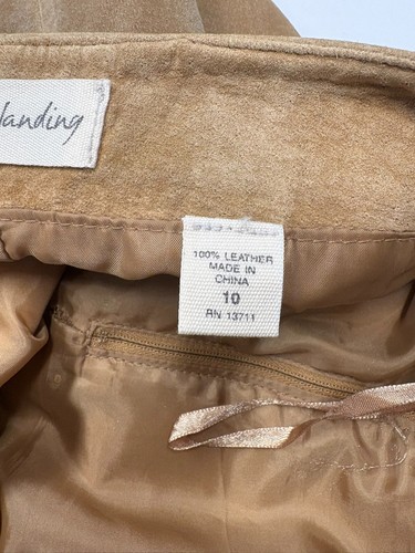 Marsh Landing Leather 2 Piece Size 10 Womens Cowgirl Tan Long Skirt & Top - Picture 21 of 21