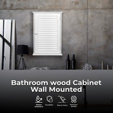 Bathroom wood Cabinet Wall Mounted Single Shutter Door Storage White/grey