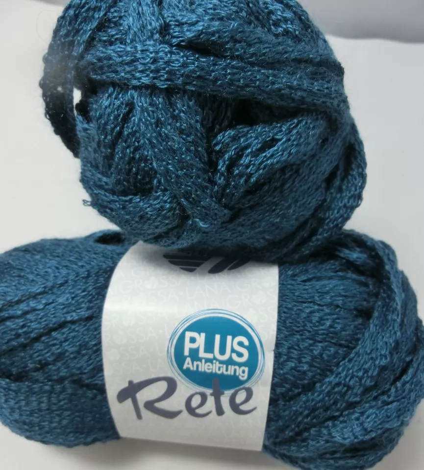300 g LG RETE, Rüschengarn in leuchtendem Petrol, Fb 052 #3246 - Bild 3 von 3