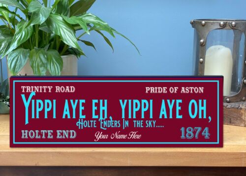 Personalisierte Aston Villa Fans Fußballschild Holz Plakette Bar Wand RFP020 - Bild 1 von 3