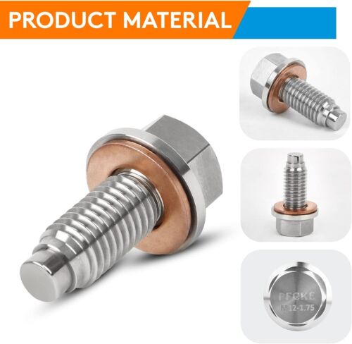 Stainless Steel Engine Neodymium Magnetic Oil Drain Plug with Copper Gasket - Picture 17 of 34