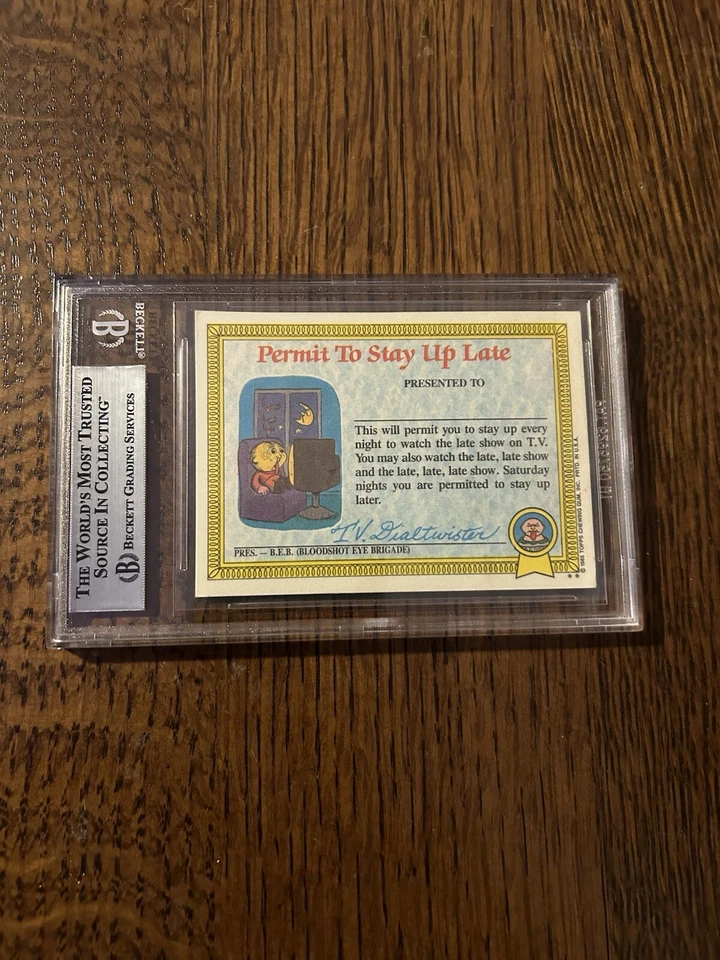 1985 Tops GPK OS1 Evil Eddie #1b Glossy, Beckett Grade 7.5 - Image 3 of 3