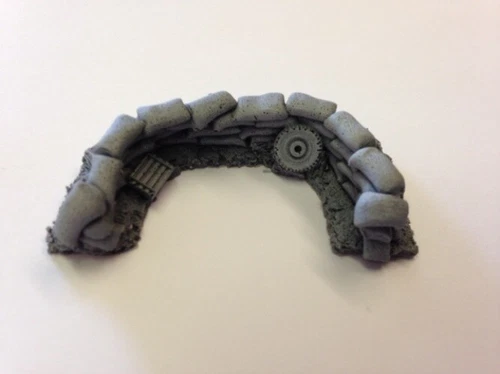 Resin Sandbagged Gun Emplacement Unpainted. 15mm to 20mm Scale  J154