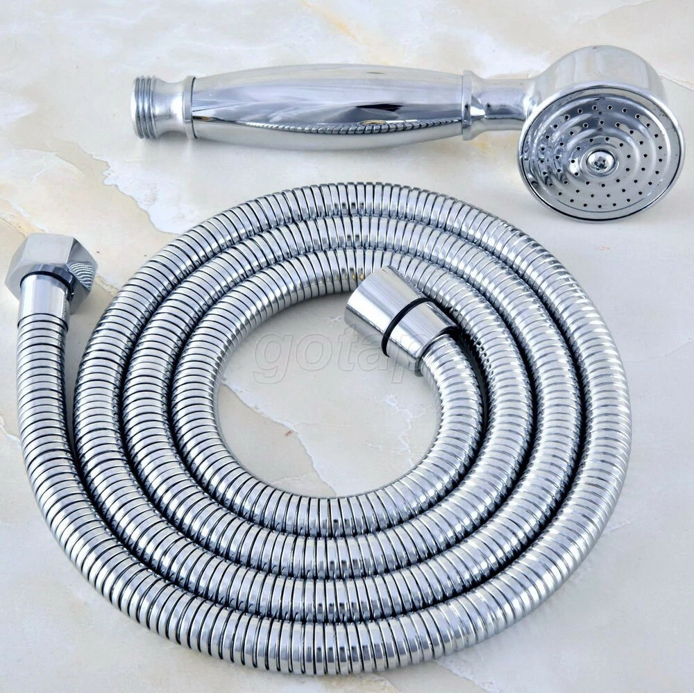 Polished Chrome Brass Bathroom Hand-held Shower Head + 1.5m Shower Hose
Opens in a new window or tab