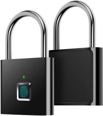 Waterproof Smart Fingerprint Door Lock Keyless Padlock Security USB Rechargeable