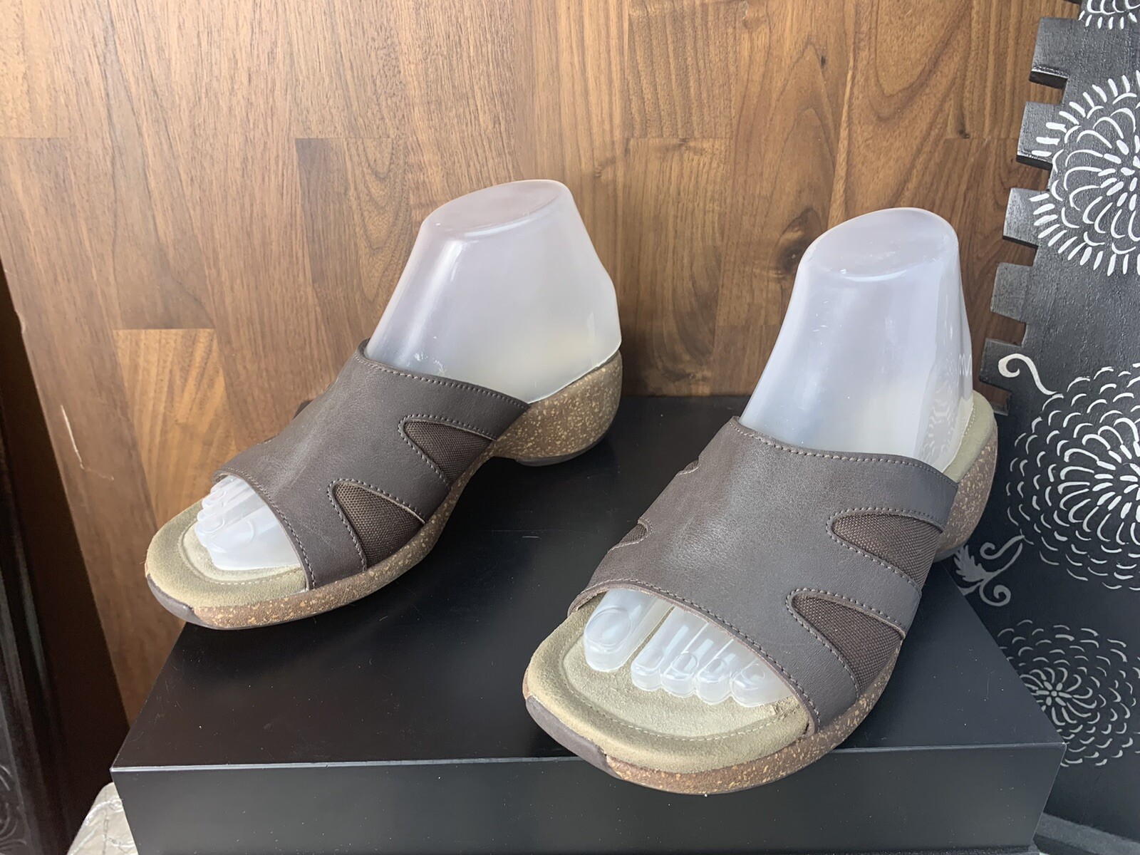 Sandali Merrell Sundial 7 in pelle marrone suola sughero comodi slide