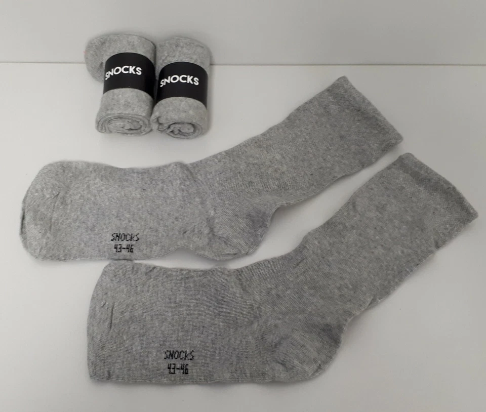 SNOCKS Lot 3 Paires Chaussettes gris Homme Taille 43-46 /EBKH - Photo 1/1