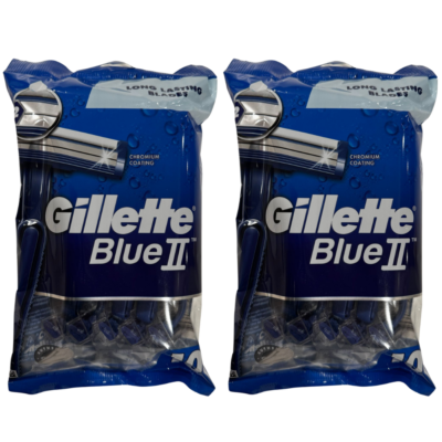 #ad Gillette Blue II Fixed Head Disposable 10 Razors Pack Pack of Two $13.49
