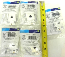 5 -Leviton 40659-W White Decora Wall Telephone Coax Jack F-Connector 4-Conductor