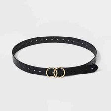Women's Double Buckle Belt - Ava & Viv™ Black - Size 3X
