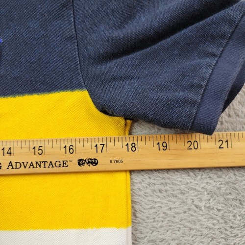 Polo Ralph Lauren Shirt Boys L Yellow White Blue Big Pony Colorblock Preppy - Picture 4 of 8