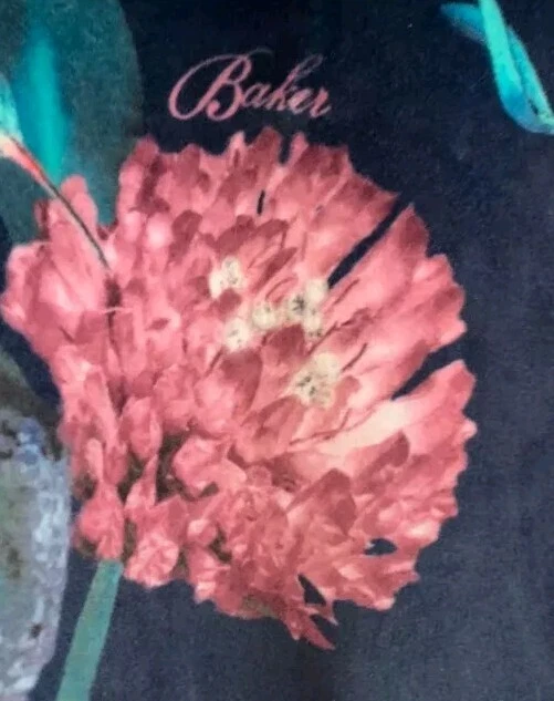 TED BAKER 9/10 años suntuoso vestido de terciopelo de piel sintética bata azul muérdago  Foto 2 de 4