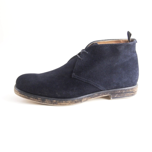 Giorgio Armani Chukka Ankle Boots Blue Suede Mens Shoe Size US 10.5 EU 43.5 - Picture 1 of 8