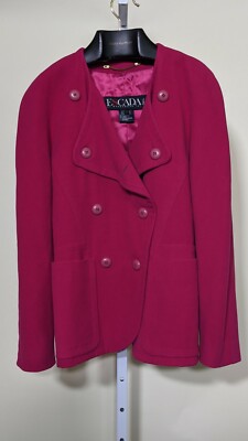 Escada Margaretha Ley Vintage Hot Pink Angora Cashmere Jacket 34 West Germany