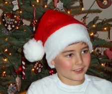 Nikolausmütze weißer Bommel Weihnachten Mü...