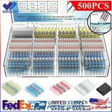 500pcs Waterproof Heat Shrink Butt Terminals Solder Seal Sleeve Wire Connector *