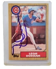 Topps Leon Bull Durham Baseball Card Autographed Signed 1987 #290 Authentic