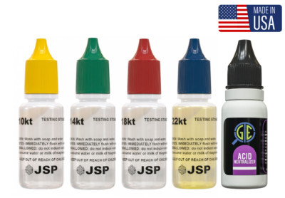 10K 14K 18K 22K Gold Jewelry Test Solutions Acid Coin Bullion Bar Tester Kit