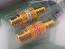 AR Pro II RCA Connectors Phono Adaptor Pair Open Box Red /White Band Female-F