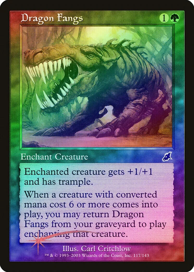 Magic the Gathering DRAGON FANGS #117/143 Scourge Green Foil Common 2003 NM