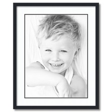 ArtToFrames Matted 22x28 Black Picture Frame with 2" Double Mat, 18x24 Opening