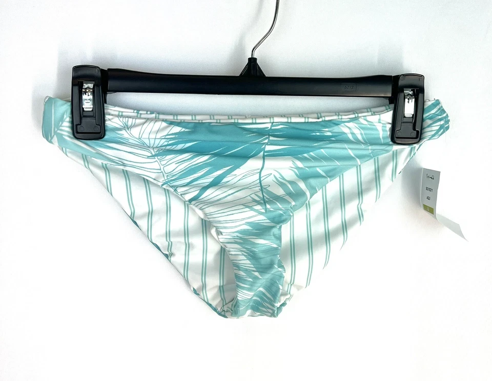 Espléndido conjunto de bikini reversible azul/blanco cuello alto para niña talla 14 Foto 2 de 4