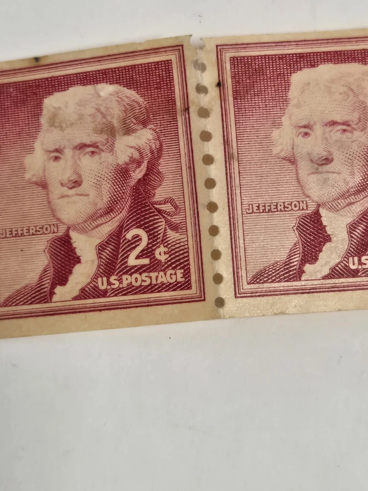 4 2 Cent Red Thomas Jefferson US Postage Stamps 2 in series Unused Mint - Image 4 of 4