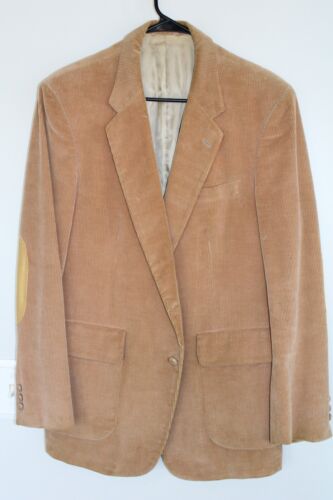 VINTAGE BROWN M. DUMAS CORDUROY SPORT COAT sz 40R elbow patch blazer suit jacket