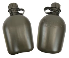 2 Pack 1 Quart Canteen Standard Issue Olive Drab Green - New - *mocinc.1982*