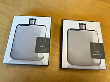 Viski Stainless Steel 6 oz. Silver Flask 10979 engraved