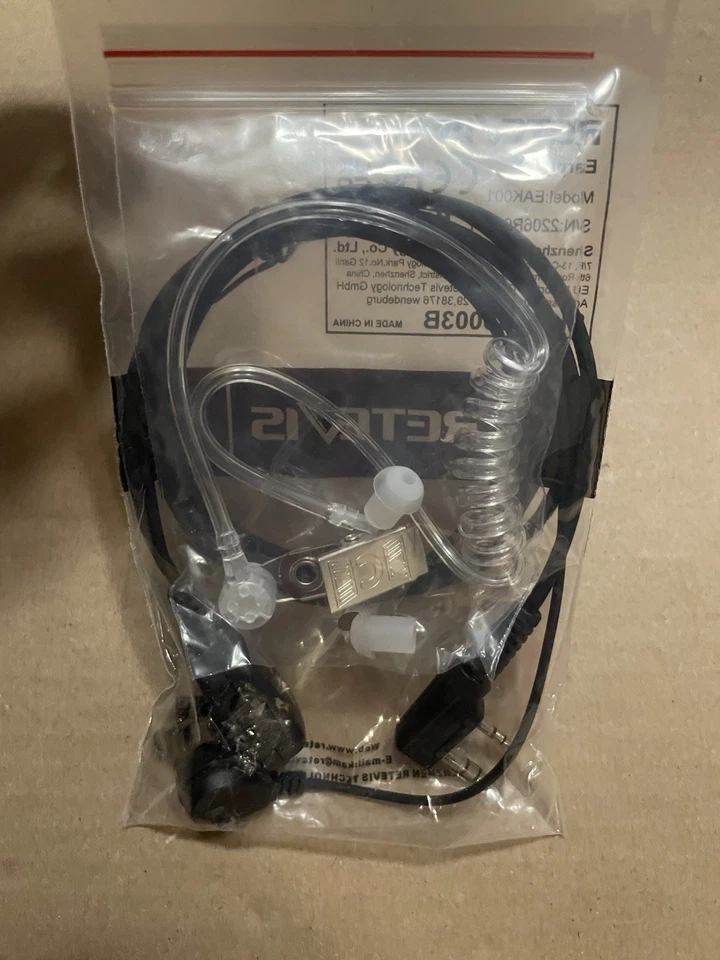 New (Unused) Walkie Talkie Earpieces Retevis EAK001 Acoustic Tube Headset C9003A - Image 2 of 4