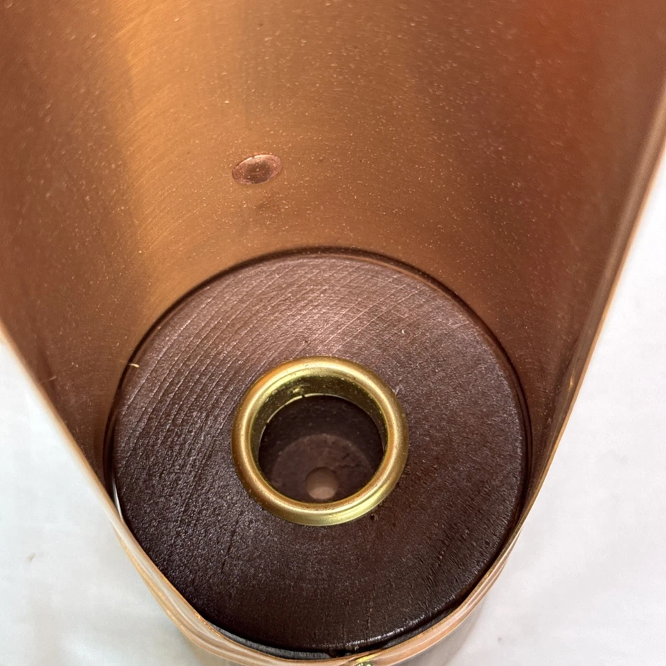 Arandela vintage primitiva de madeira de cobre para câmara 10,5” portátil bom - Imagem 4 de 4