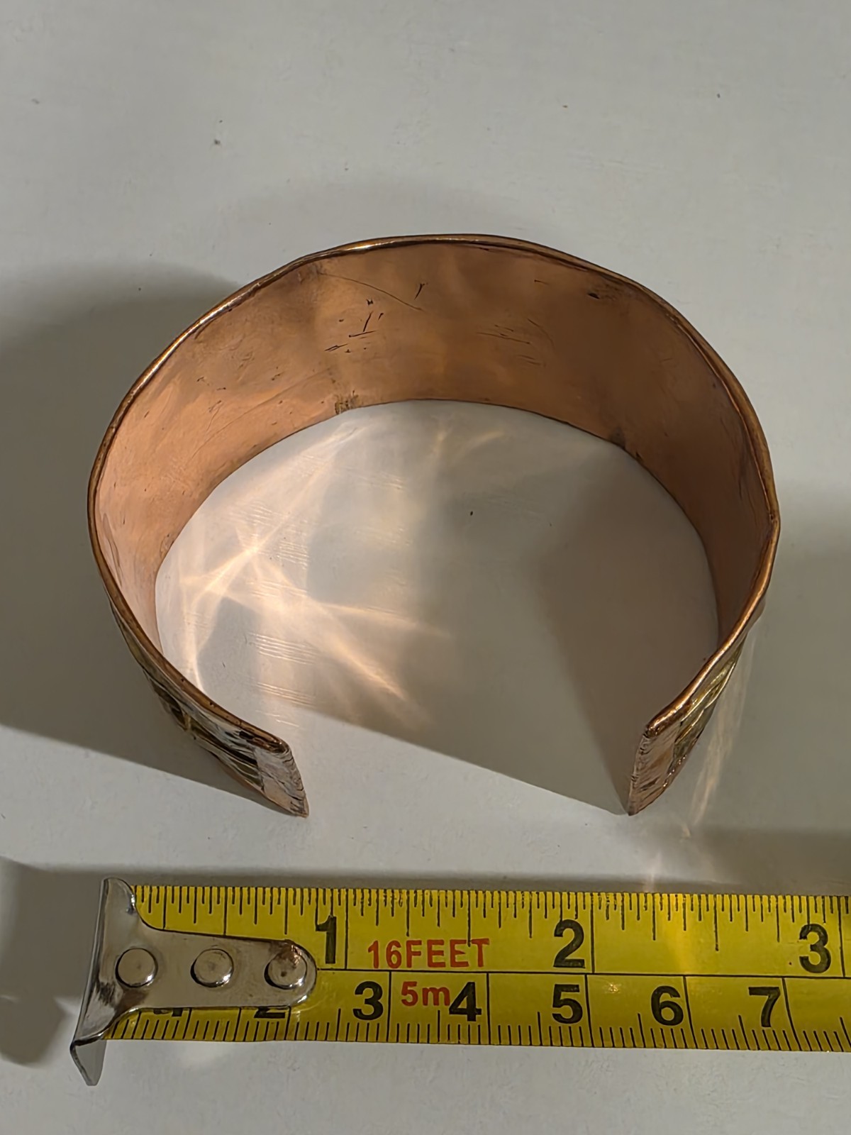 Handcrafted Copper Cuff Bracelets Set Textured Br… - image 3