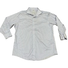 Brooks Brothers Non Iron Supima Cotton Blue Striped Dress Shirt Men's 17 1/2 33