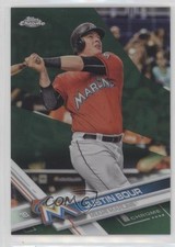 2017 Topps Chrome Green Refractor 80/99 Justin Bour #181 2r8
