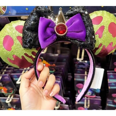 Disney Parks Evil Queen Snow White Poison Apple Bow Minnie  display picture 2
