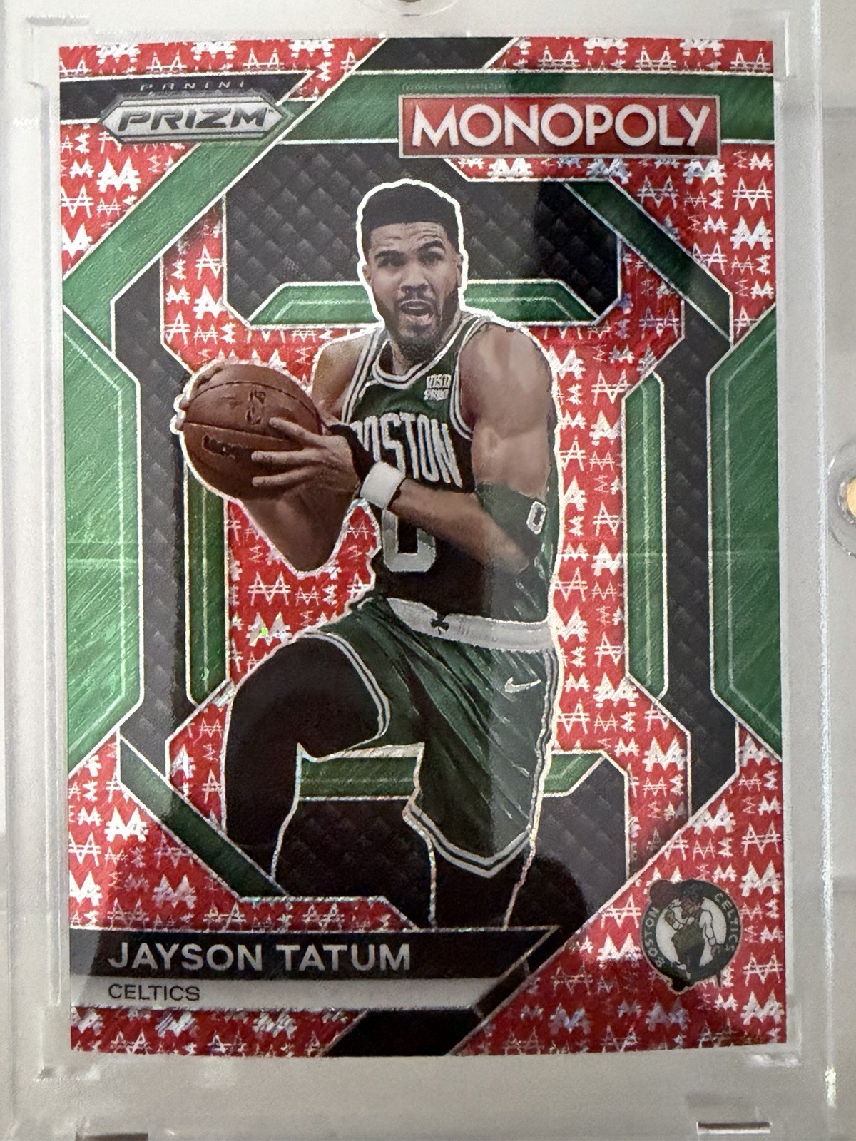 2023-24 Panini Prizm Monopoly Jayson Tatum #7 Celtics Red Shimmer /100